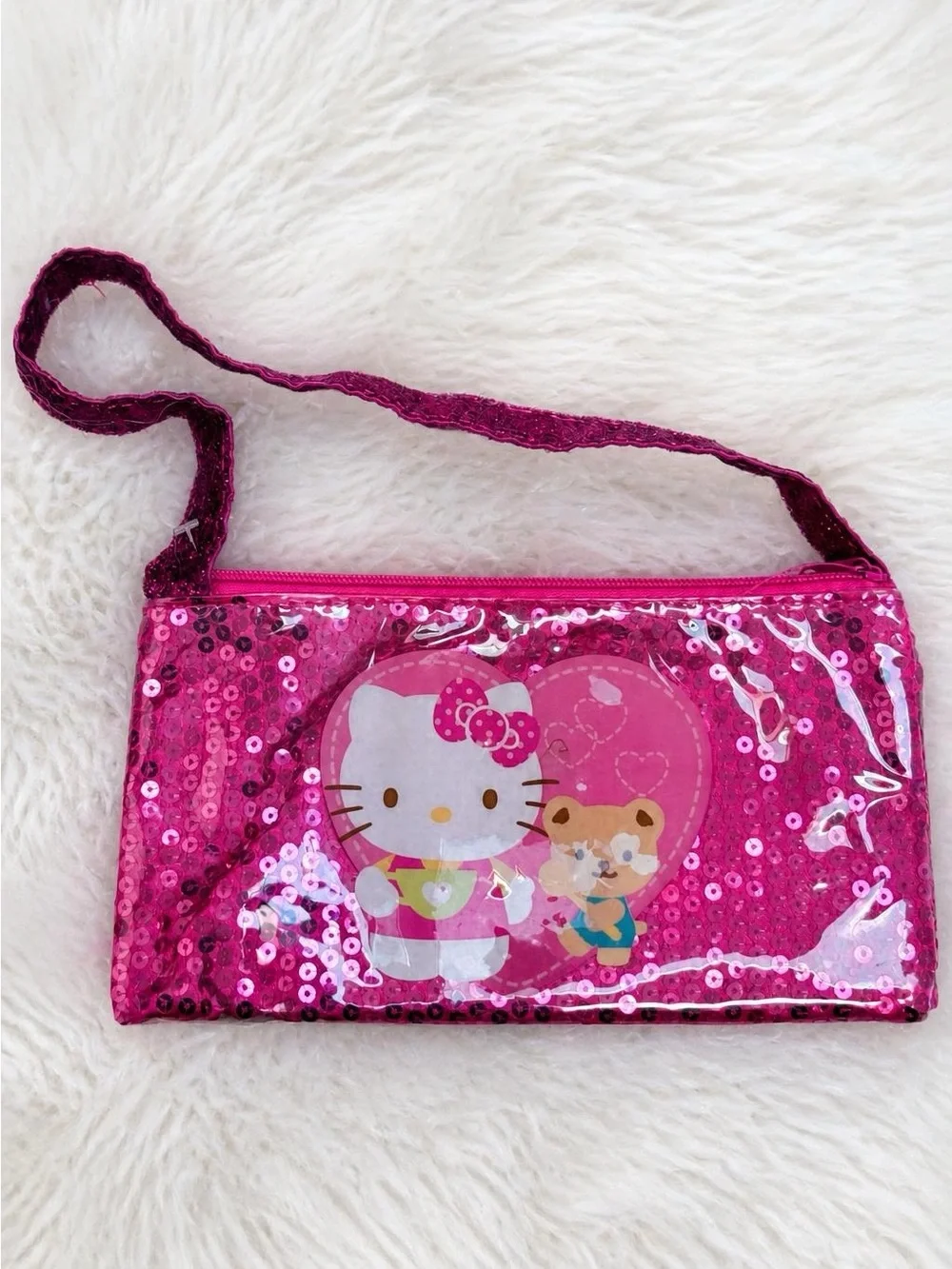 Hello Kitty Pink Sequin Shoulder Bag – Cute Sparkly Kids Purse Gift